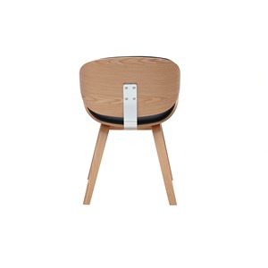 Chaise noire et bois clair walnut