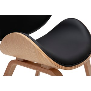 Chaise noire et bois clair walnut