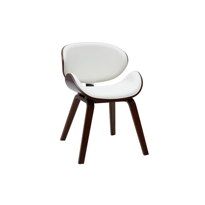 Miliboo - Chaise blanche et bois foncé noyer walnut