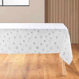 Nappe 140x240 imprimée flocons argentés