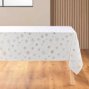 Nappe 140x240 imprimée flocons dorés