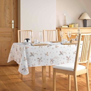 Nappe 150x240 antitache imprimé houx