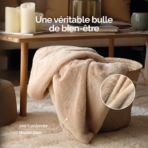 Couverture, plaid cosy ultra doux Beige