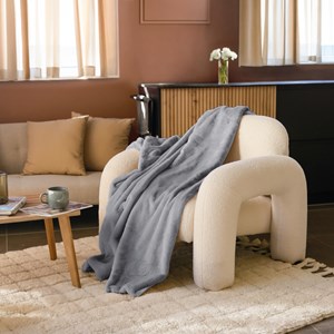 Couverture, plaid cosy ultra doux Gris