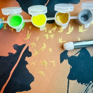 Peinture aux pochoirs facile enfants et adultes hanoi – cadeau créatif original