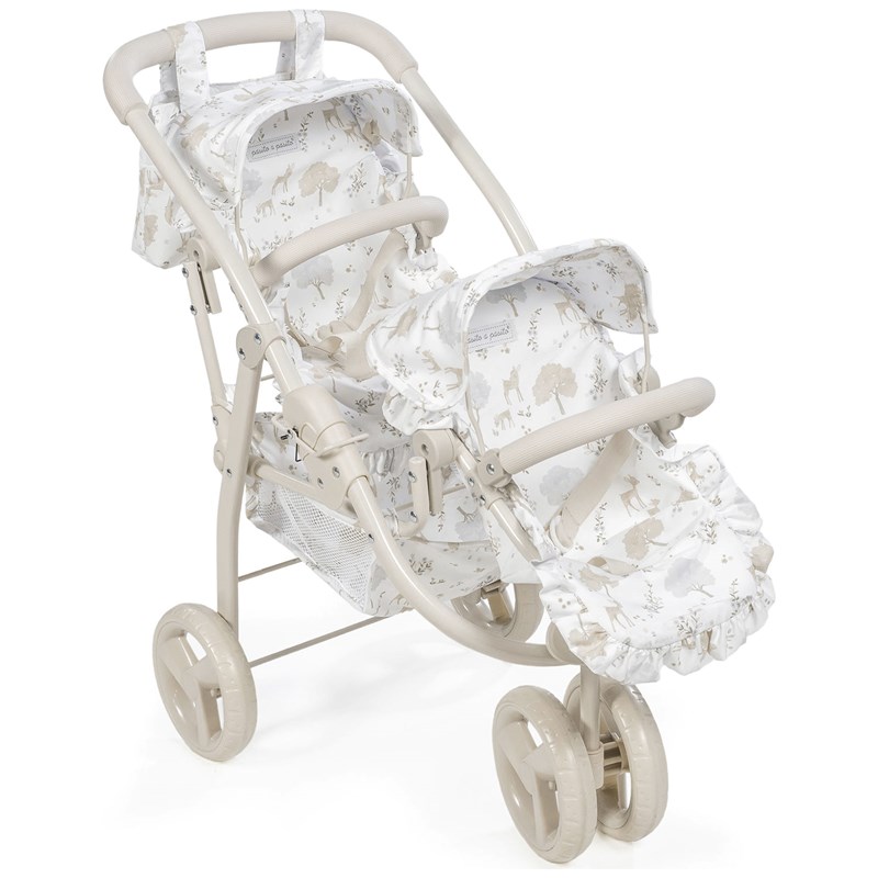 Poussette double pour poupées nara