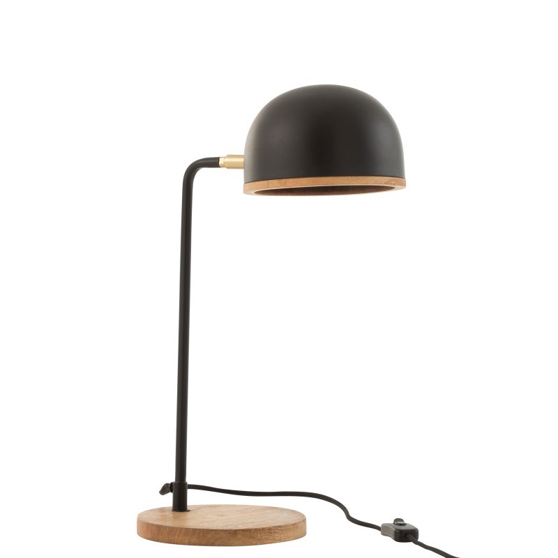 Lampe bois noir h.48cm