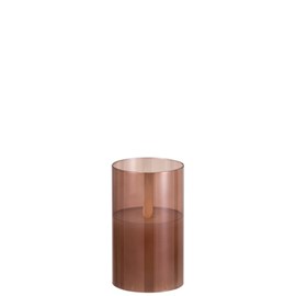 Lampe verre marron h.12.5cm