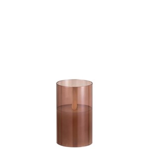 Lampe verre marron h.12.5cm