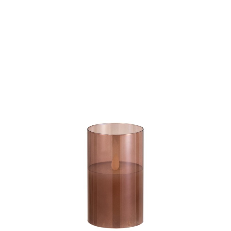 Lampe verre marron h.12.5cm