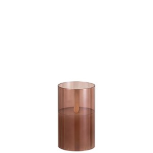 Lampe verre marron h.12.5cm