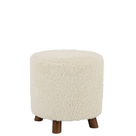 Pouf textile blanc h.40cm