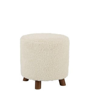 Pouf textile blanc h.40cm