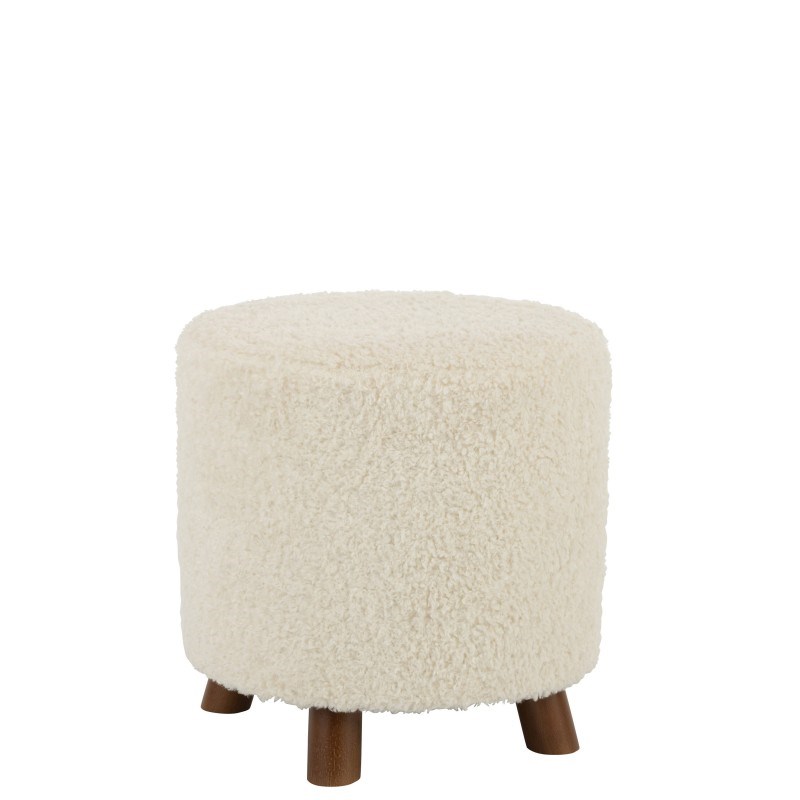 Pouf textile blanc h.40cm
