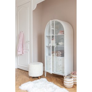 Pouf textile blanc h.40cm