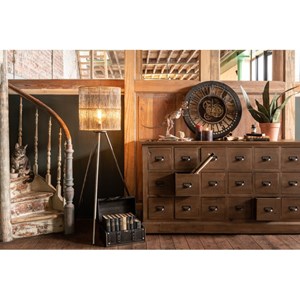 Lampe métal marron h.136cm