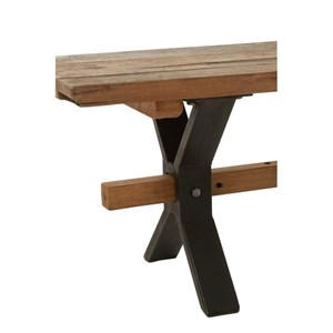 Banc bois marron h.45cm