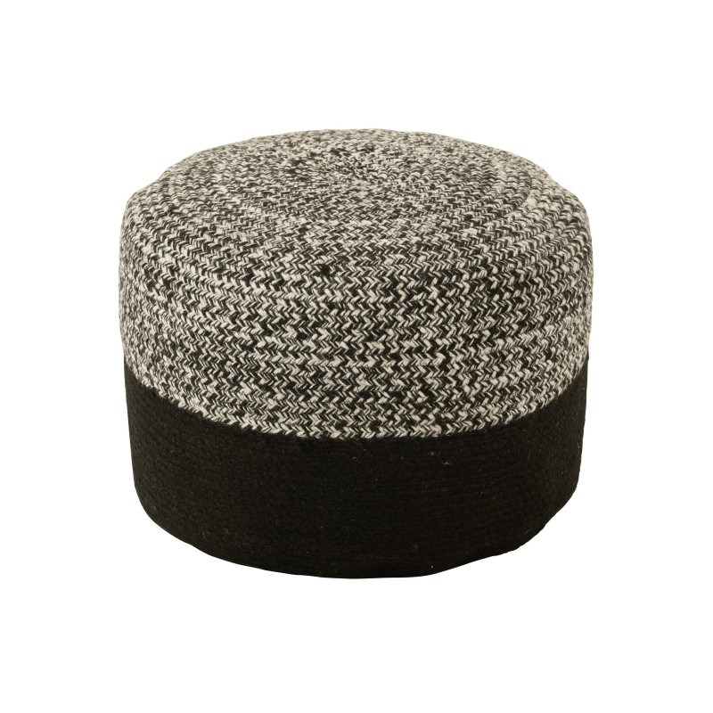 Pouf textile noir h.2.57cm