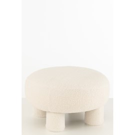 Pouf textile blanc h.28cm