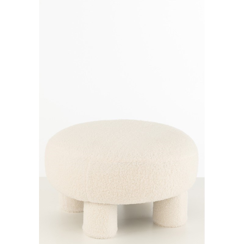 Pouf textile blanc h.28cm