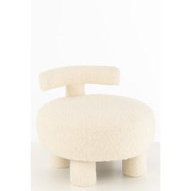 Pouf textile blanc h.49cm