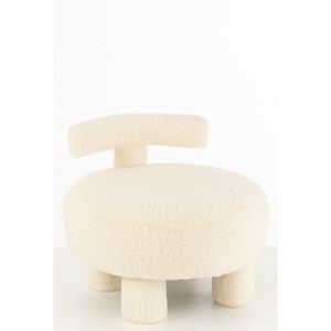 Pouf textile blanc h.49cm