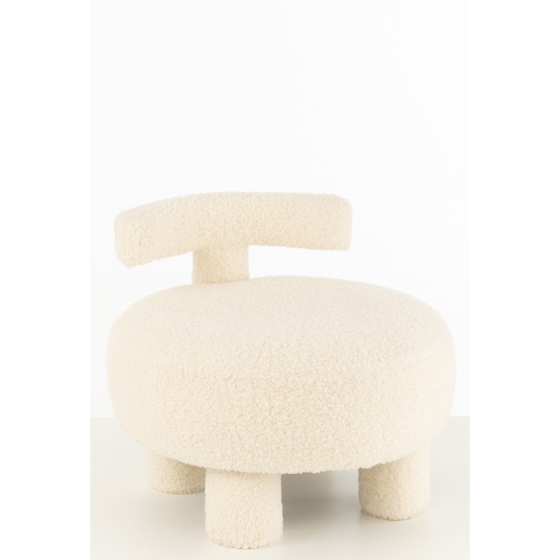 Pouf textile blanc h.49cm