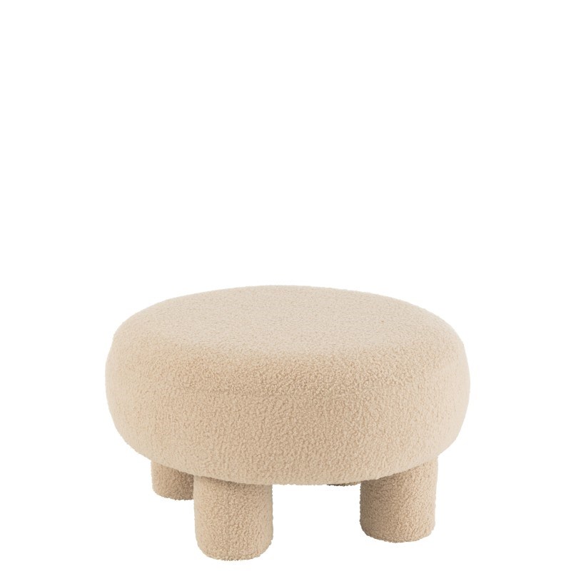 Pouf textile beige h.28cm