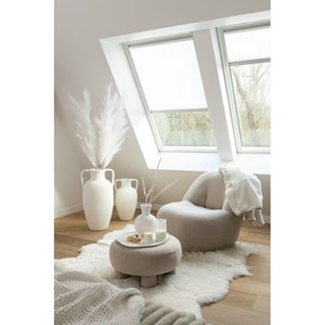 Pouf textile beige h.28cm