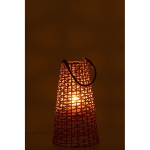 Lanterne rotin beige h.55cm