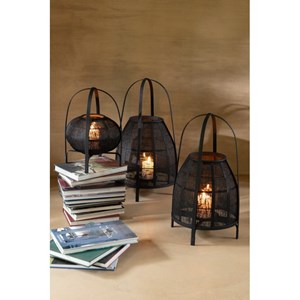 Lanterne bambou noir h.60cm