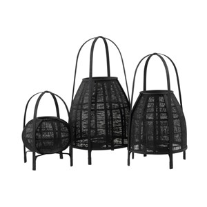 Lanterne bambou noir h.70cm
