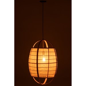 Lampe bois beige h.66cm