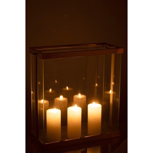 Lanterne verre doré h.45cm