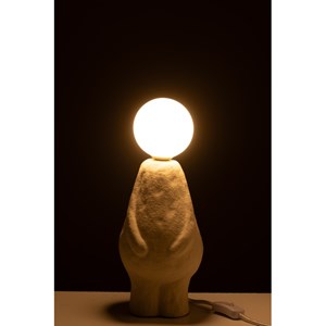 Lampe pierre beige h.35.5cm