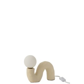 Lampe pierre beige h.17cm