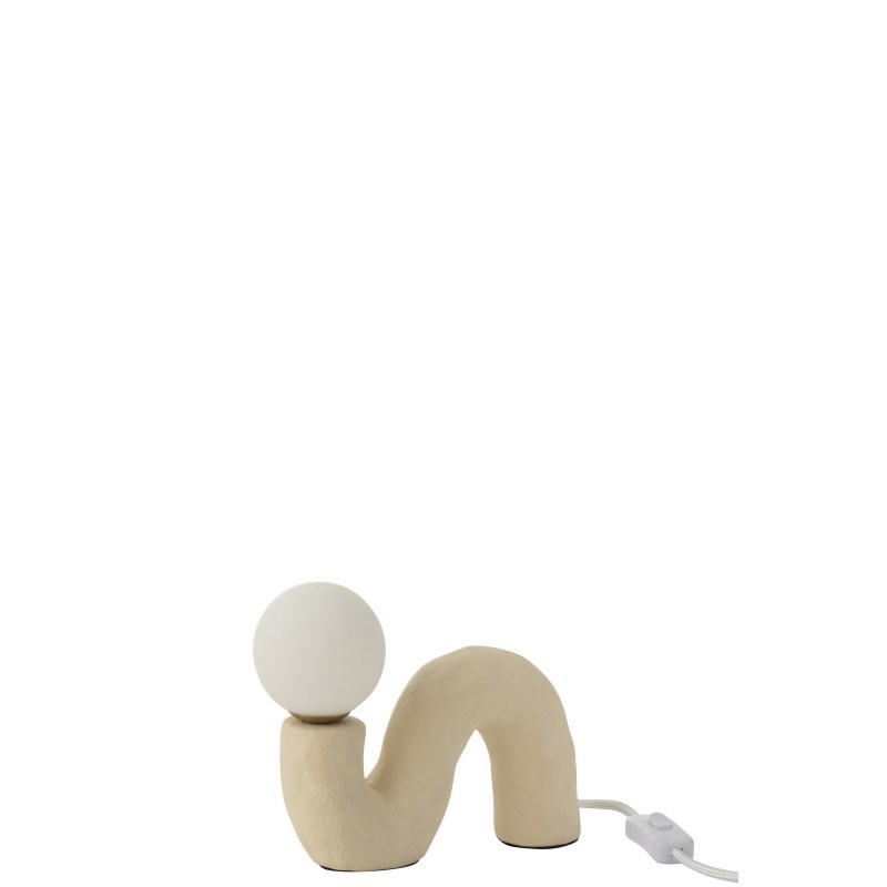 Lampe pierre beige h.17cm