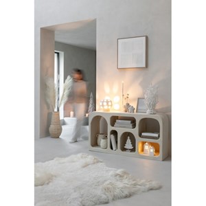 Lampe pierre beige h.21.5cm