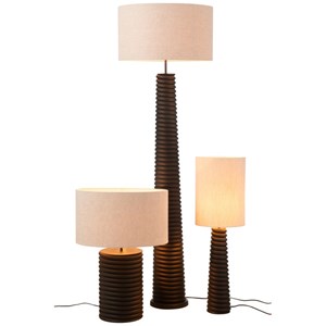 Lampe bois noir h.70cm