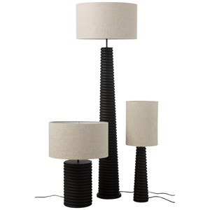 Lampe bois noir h.70cm