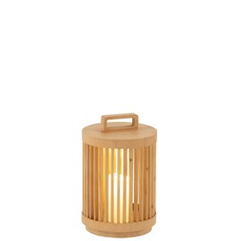 Lampe bois beige h.32cm
