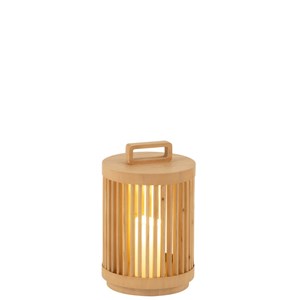 Lampe bois beige h.32cm