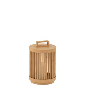 Lampe bois beige h.32cm