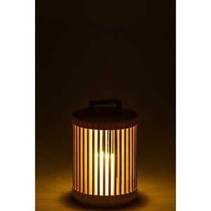 Lampe bois beige h.32cm