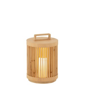 Lampe bois beige h.36cm