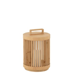 Lampe bois beige h.36cm