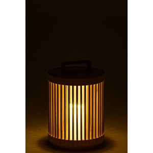 Lampe bois beige h.36cm