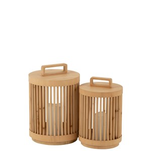 Lampe bois beige h.36cm