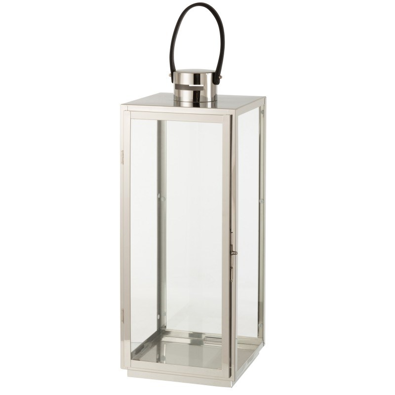 Lanterne métal argent h.65.5cm
