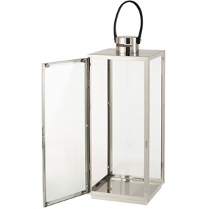 Lanterne métal argent h.65.5cm